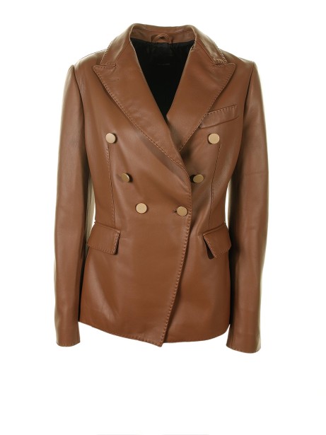 Blazer Lizzie doppiopetto in pelle