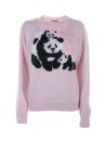 Mother and son panda crewneck sweater