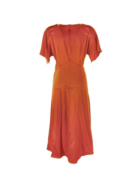 Long red dress with short sleeves 2