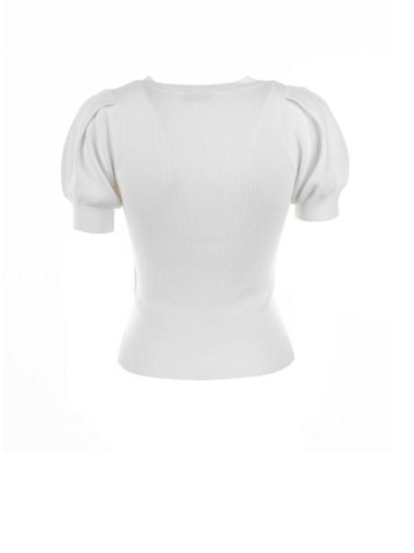 White Puff Sleeve T-Shirt