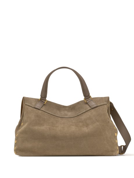 Jones Brown Suede Postina Bag with Shoulder Strap