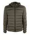 Piumino trapuntato verde militare con cappuccio