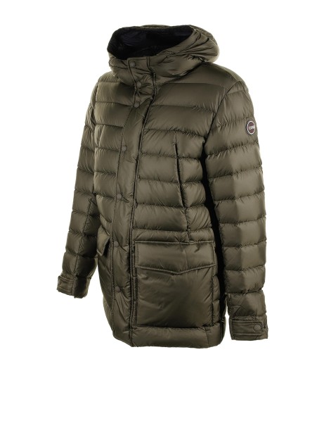 Piumino trapuntato verde militare con cappuccio 2