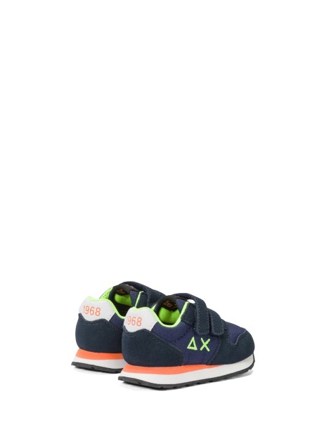 Blue kids sneakers with strap