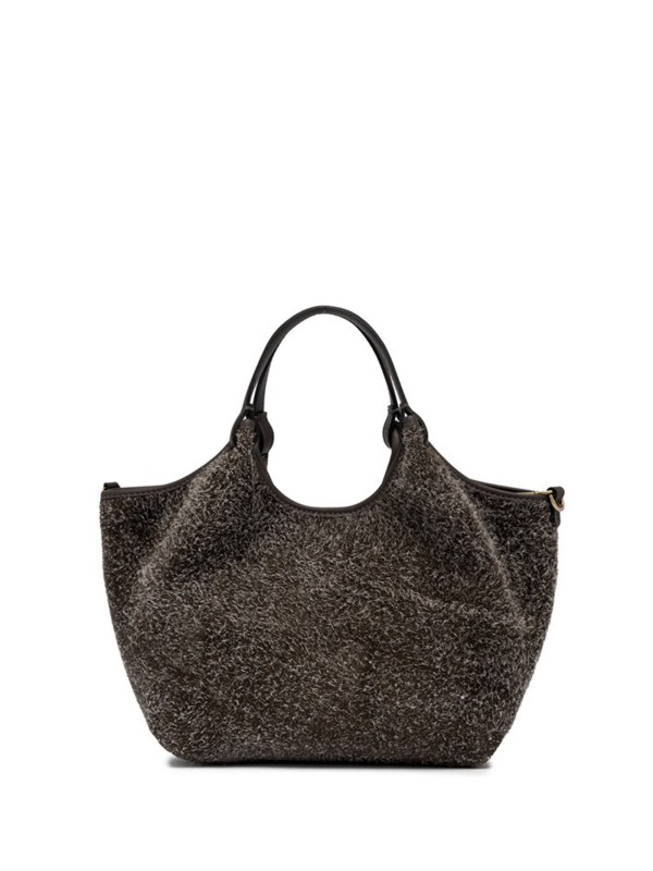 DUA double handle bag in suede leather