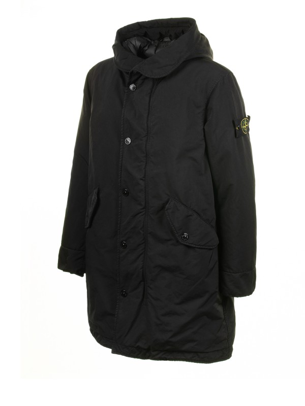 Men's Black Parka with Hood