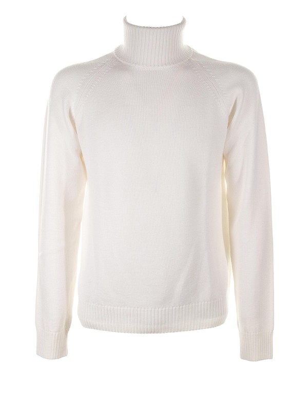 Dolcevita bianco con dettagli a coste