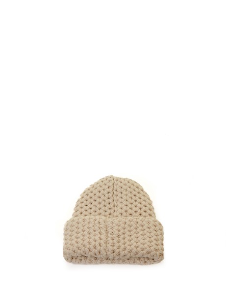 Beige honeycomb beanie 2