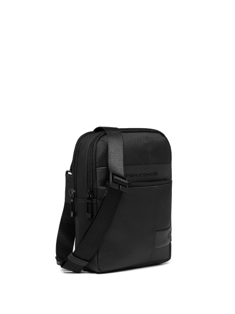Leather and fabric shoulder bag