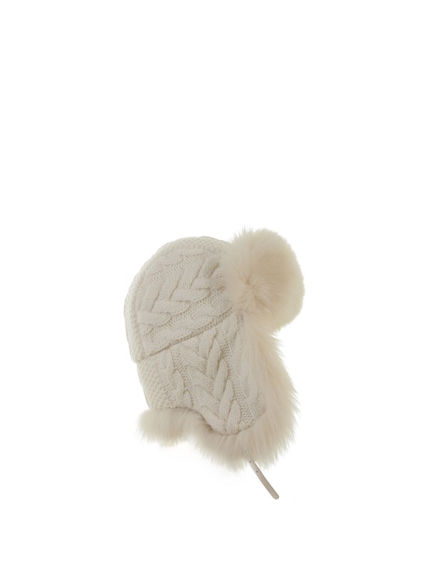 Cappello aviatore in puro cashmere lavorazione a trecce