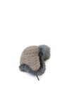 Aviator hat in pure cashmere with braids