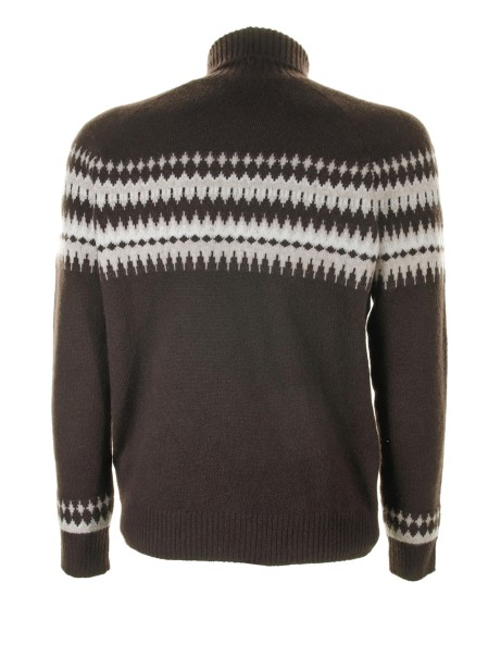 Patterned turtleneck in silk cashmere 2