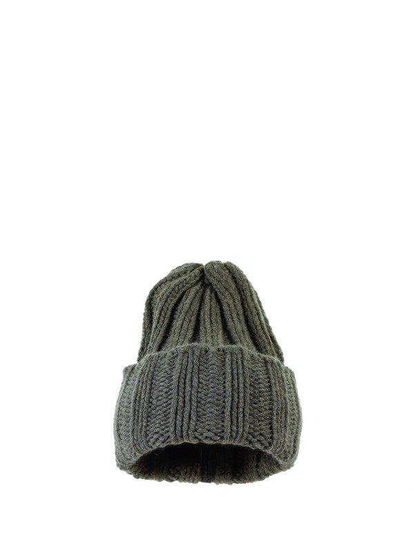 Military green cashmere beanie