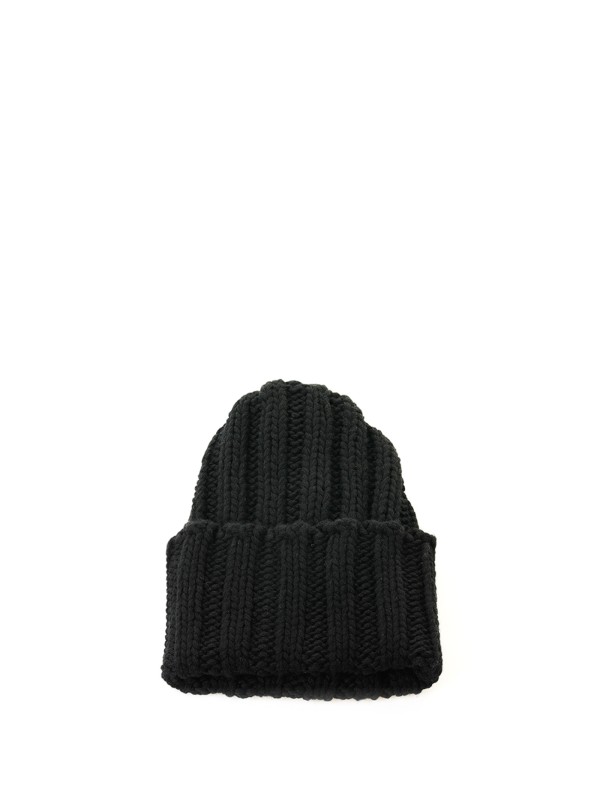 Black cashmere beanie