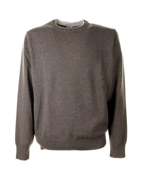 Brown cashmere crew-neck sweater