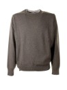 Brown cashmere crew-neck sweater