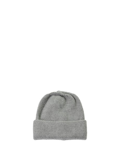 Cappello in puro cashmere a nido d'ape con doppio risvolto