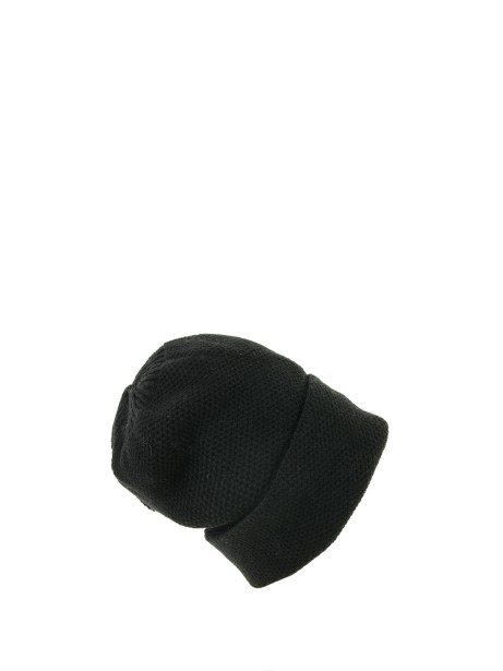 Cappello in puro cashmere a nido d'ape con doppio risvolto