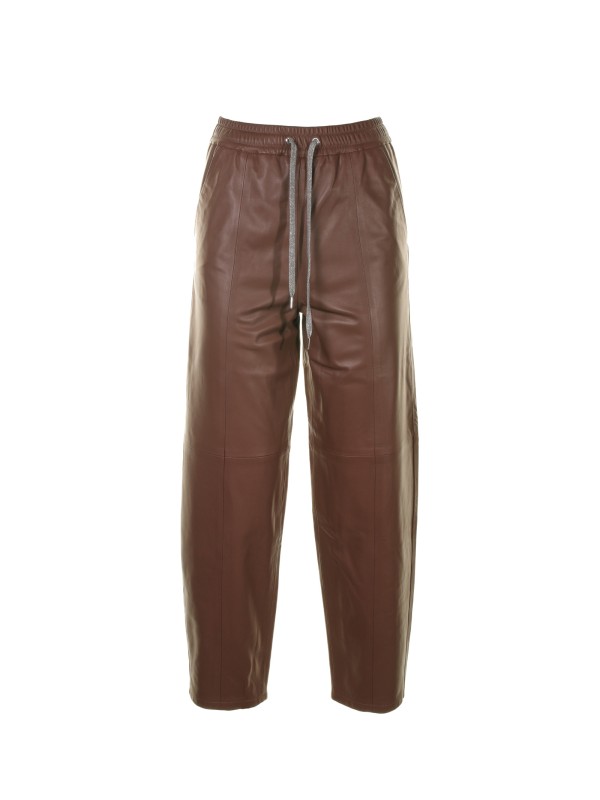 Pantalone in pelle con laccio Pantalone in pelle con laccio