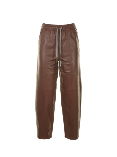Pantalone in pelle con laccio Pantalone in pelle con laccio