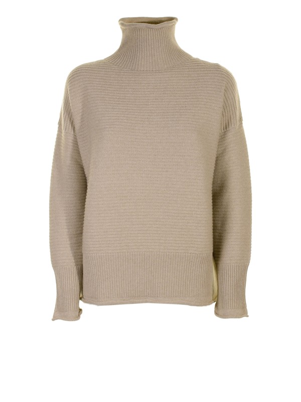Beige wool turtleneck
