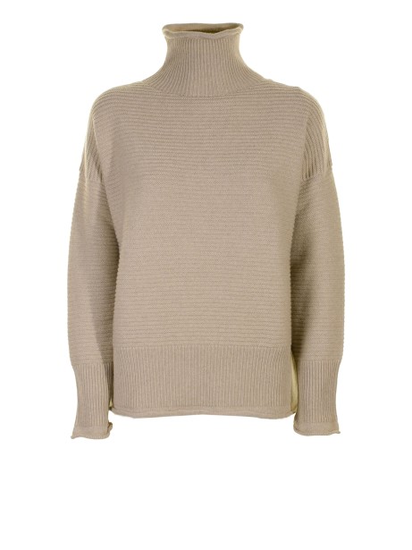 Beige wool turtleneck