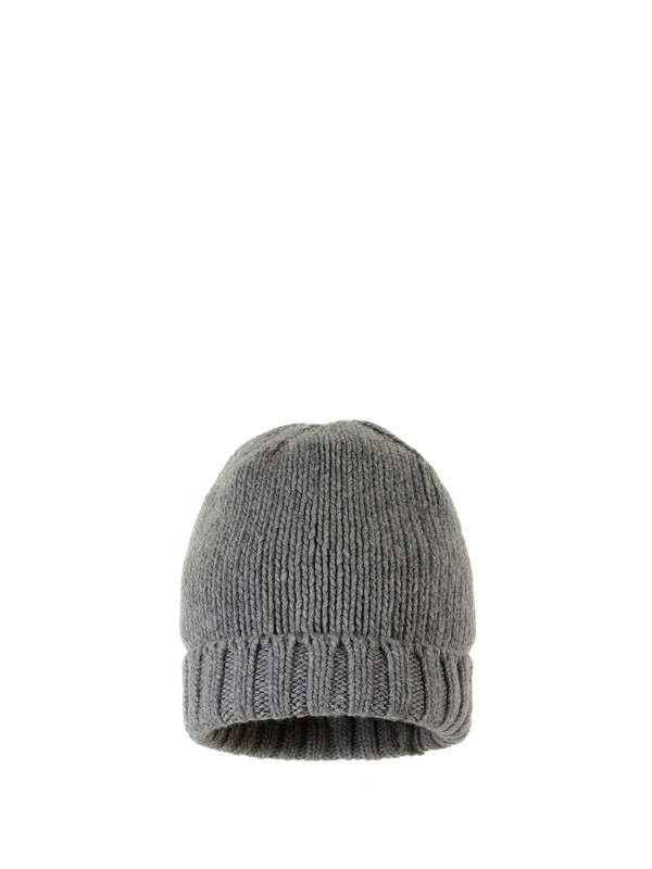 Knitted hat with ribbed ruffle
