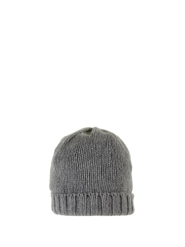 Knitted hat with ribbed ruffle