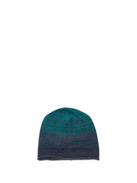 Two-color beanie hat with shaded lurex effect