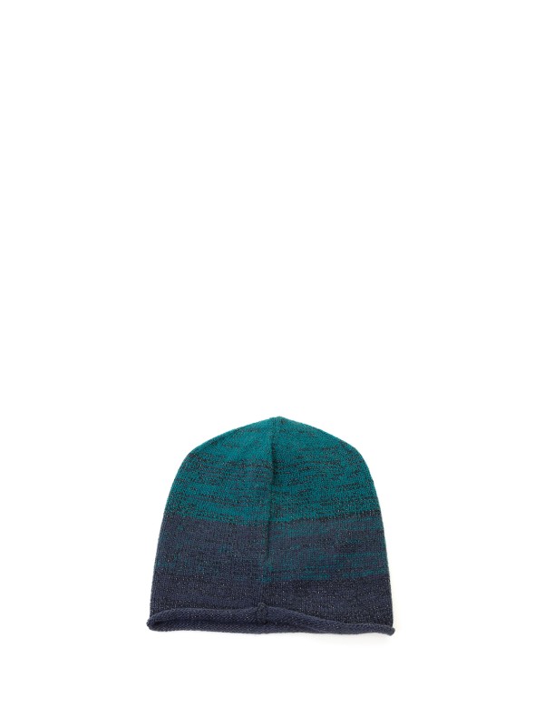 Two-color beanie hat with shaded lurex effect