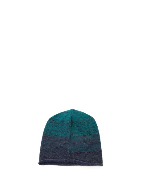Two-color beanie hat with shaded lurex effect