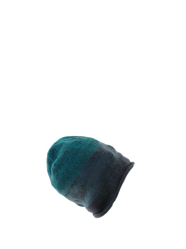 Two-color beanie hat with shaded lurex effect