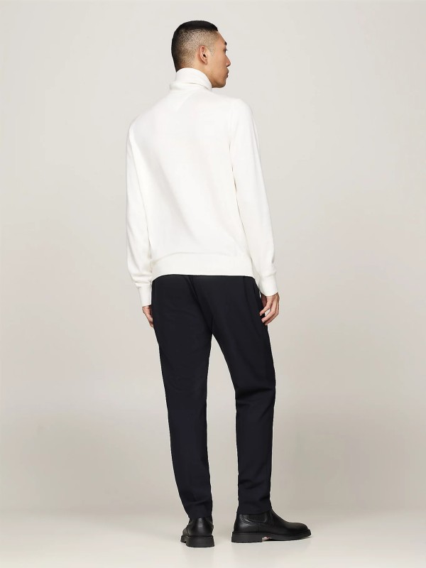 White Turtleneck with Mini Logo
