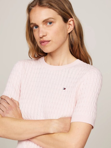 Slim fit short-sleeved pullover