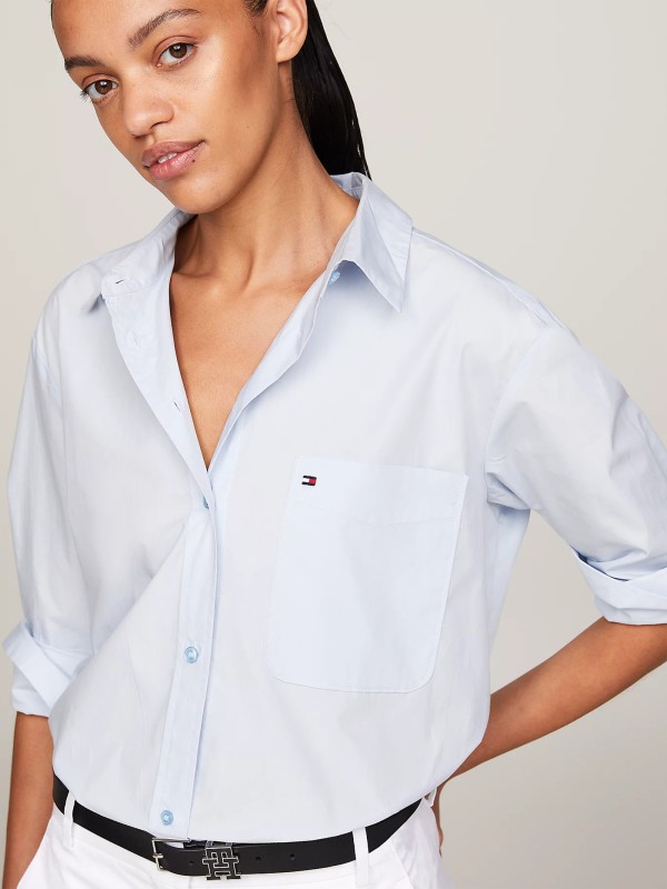 Camicia oversize in popeline donna