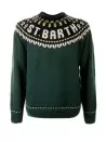 Green crewneck sweater with logo