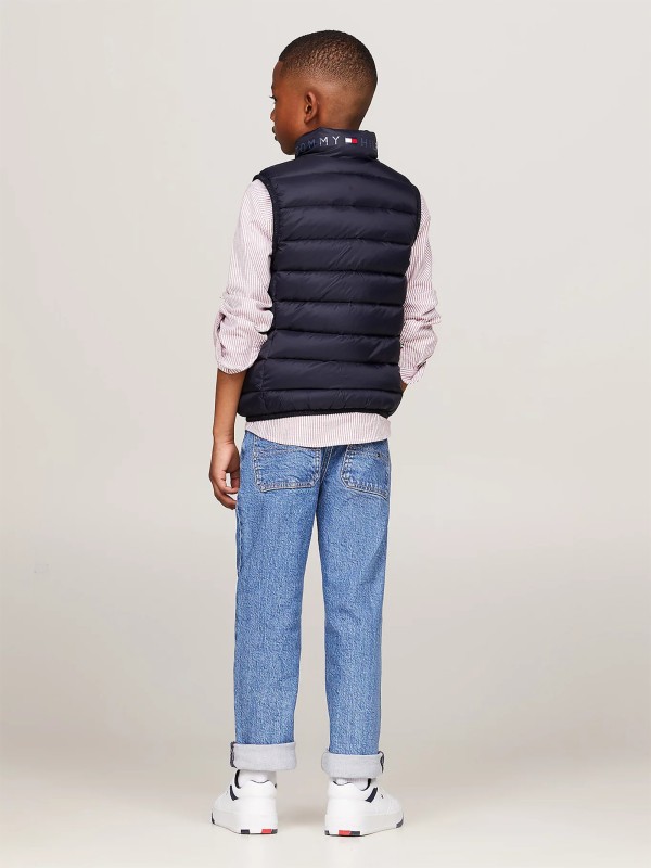 Gilet trapuntato kids con zip e cappuccio
