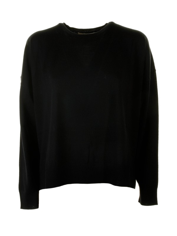 Maglia girocollo nera Maglia girocollo nera