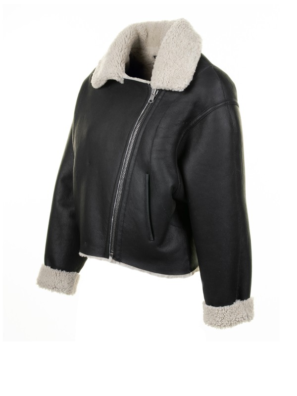 Montone donna in nappa e lana teddy