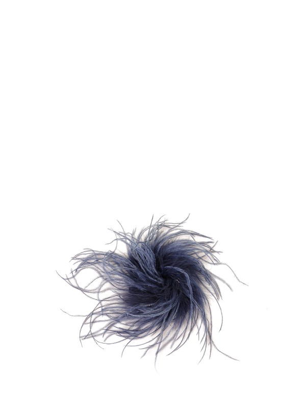 Spilla blu con piume Spilla blu con piume