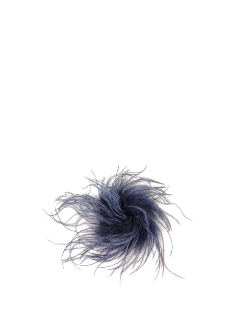 Spilla blu con piume Spilla blu con piume