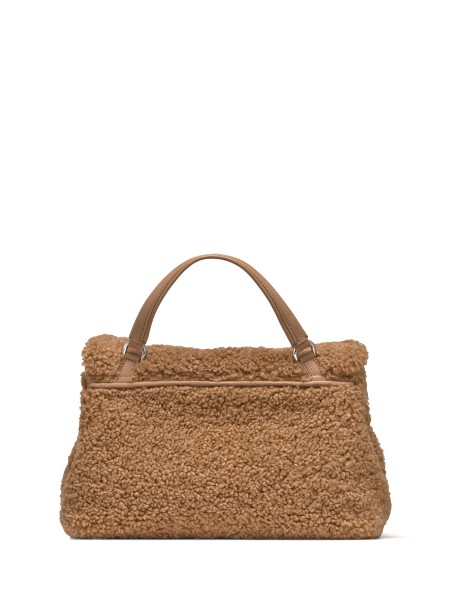 Borsa Postina Dolly S marrone in teddy con tracolla