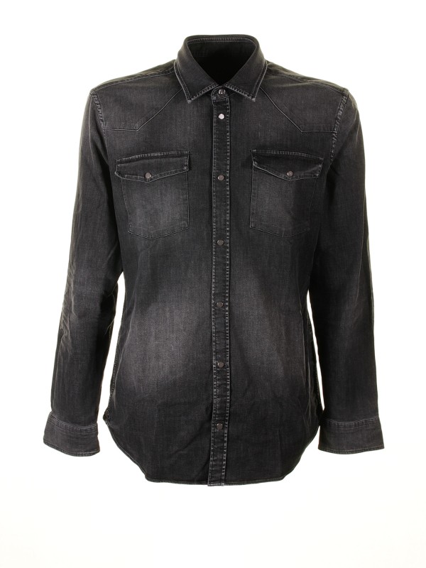 Black gradient shirt with pockets