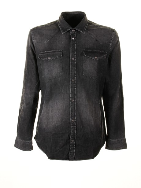 Black gradient shirt with pockets