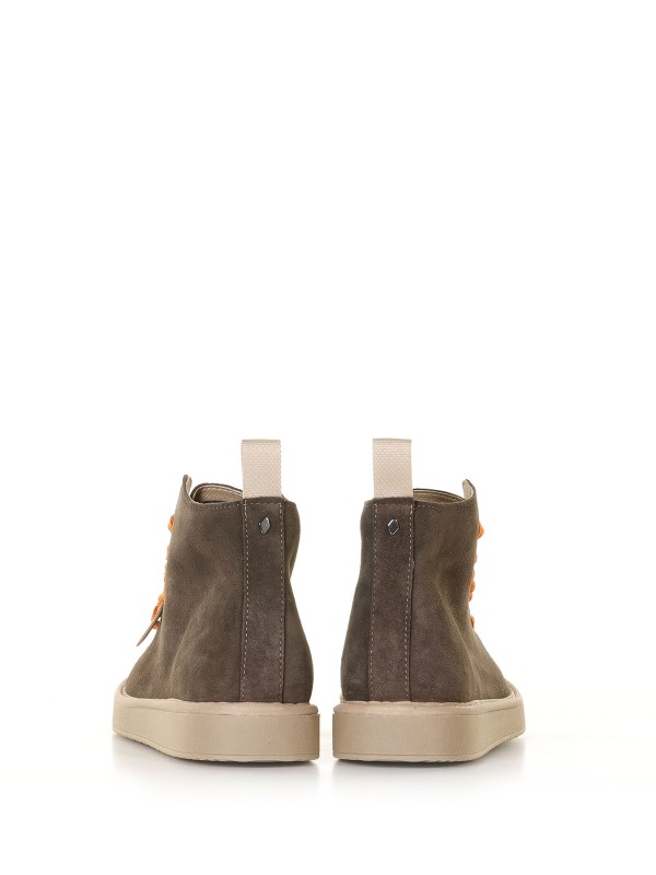 P01 ankle boot in beige suede