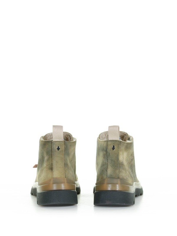 P03 ankle boot in faded military green suede