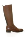 Tan colored leather boot with zip