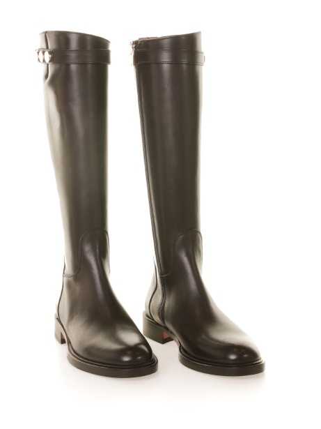 Brown leather boot with zip 2