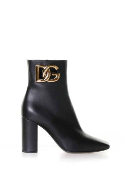 Nappa ankle boot with logo