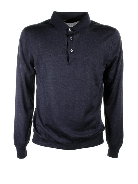Polo a maniche lunghe blu